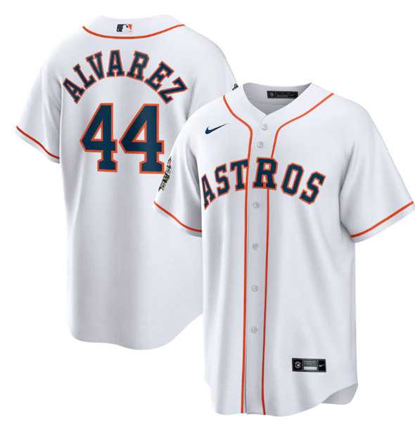 Men%27s Houston Astros #44 Yordan Alvarez White 2022 World Series Home Stitched Baseball Jersey